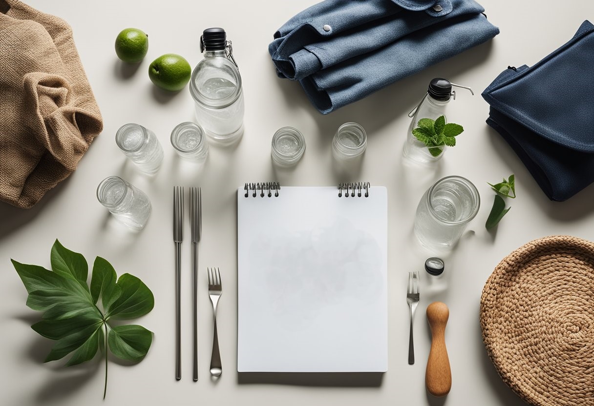 photo of products on table for zero waste kitchen 