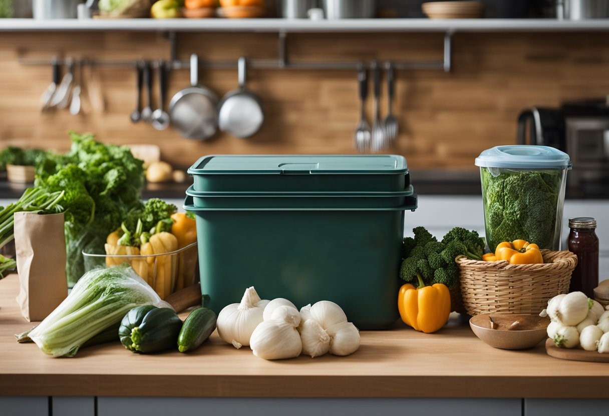 counter compost bin to reduce kitchen waste
