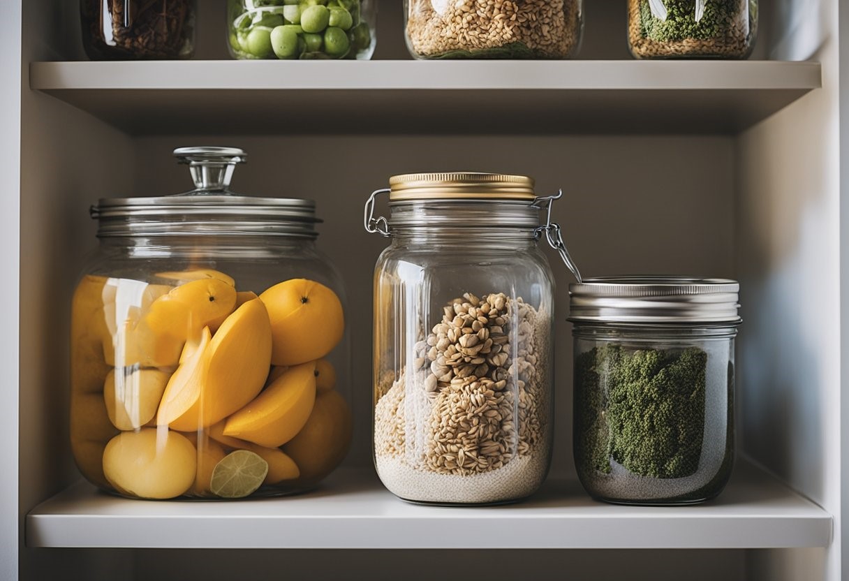 storing food in glass jars for zero waste kitchen practices