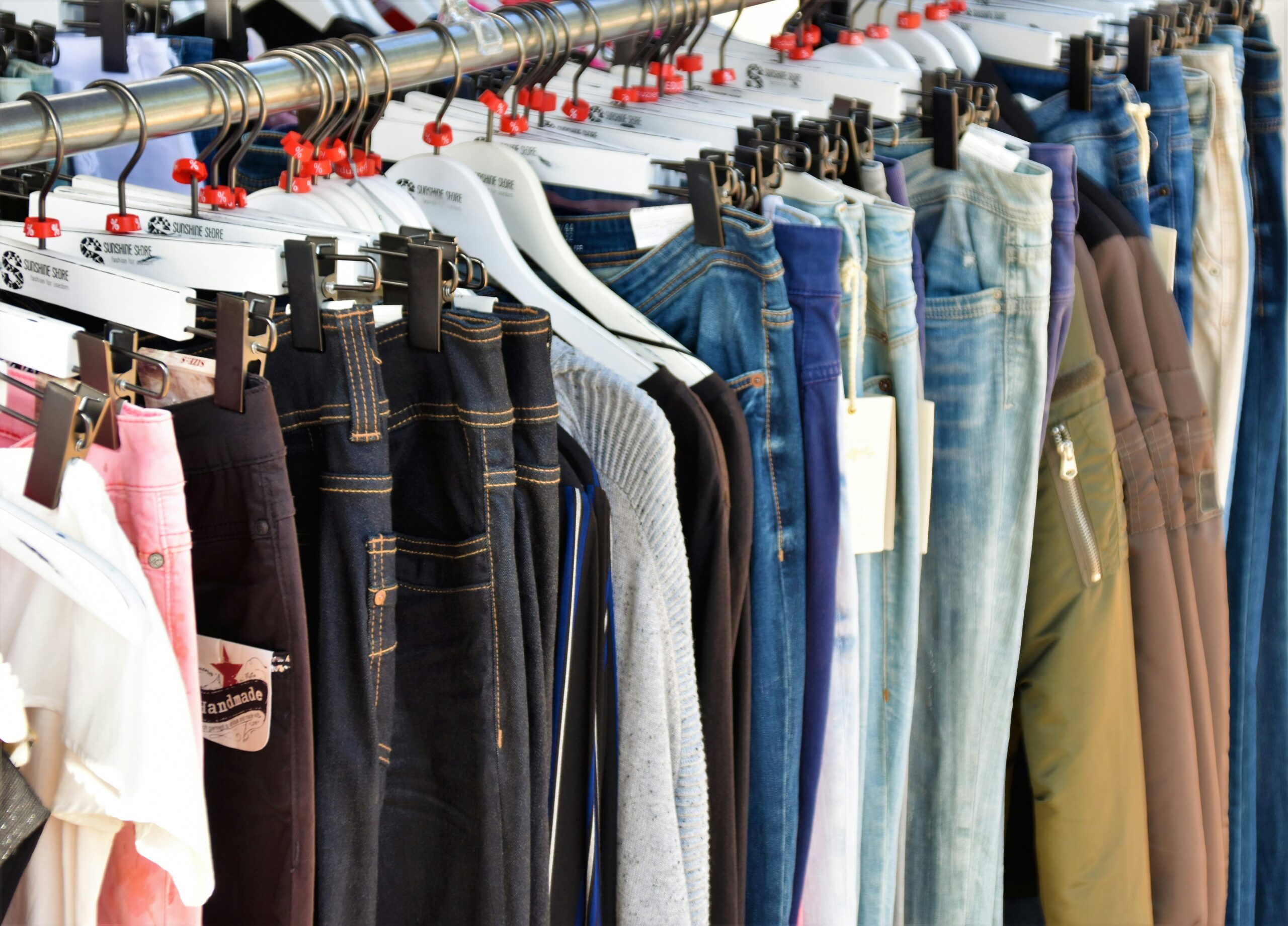 assortment of clothing at the best thrift stores in LA