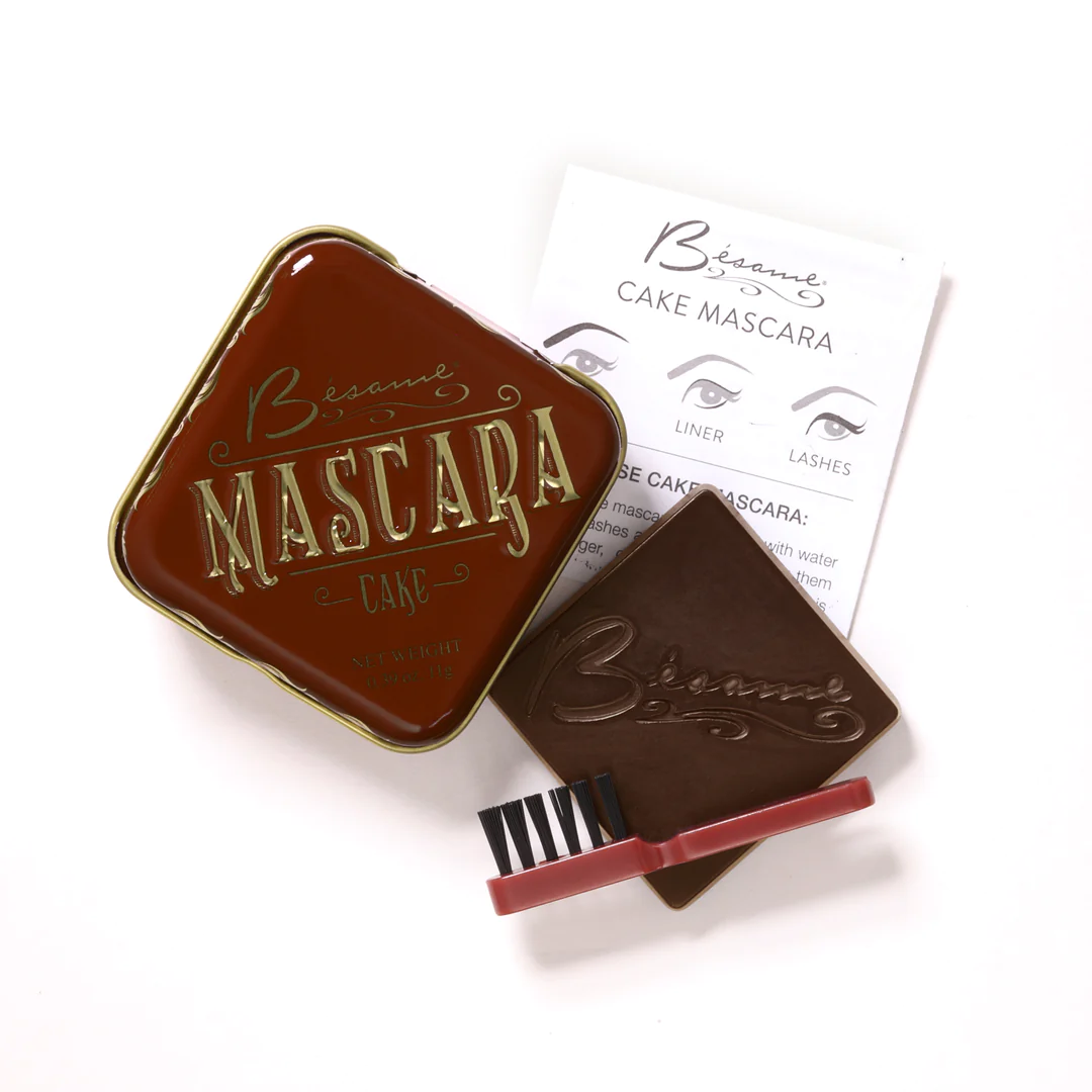 besame cosmetic mascara packaged in vintage style design